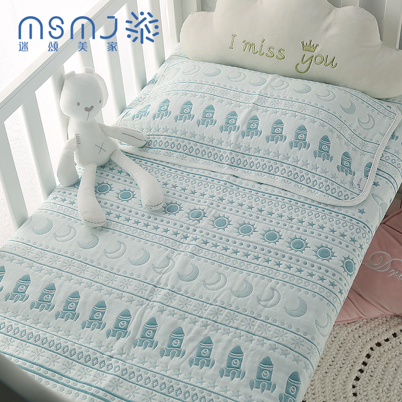 Baby cool mat tencel gauze newborn mat baby breathable crib soft cool mat children's kindergarten summer