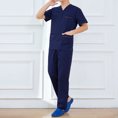 Хлопковая униформа врача для работы, раздельный комплект, в корейском стиле, короткий рукав, для салонов красоты