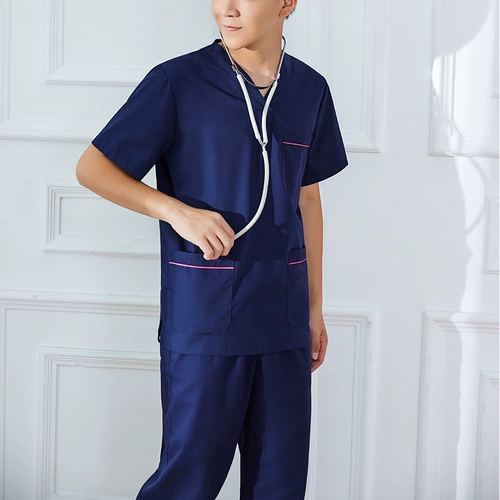 Хлопковая униформа врача для работы, раздельный комплект, в корейском стиле, короткий рукав, для салонов красоты