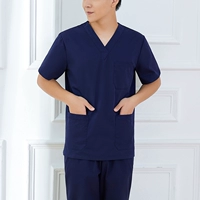 Мужской тибетский синий набор с коротким рукавом