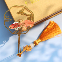 Jinyu Mantang Chinese classical literature and art Brass bookmark Zen ancient style beautiful meaning Goldfish gift bookmark