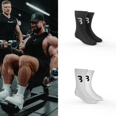 Chris Fitness Training Breathable and Sweat-absorbing Socks Men's and Women's Basketball Running Squat Mid-tube Socks [3-pair set]