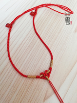 Pure Hand Woven Necklace Rope Adult Baby Baby Boy Gold Emerald Jade Petrian Buttons Pendant Pendant