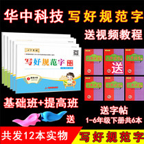 Write a good set of standard characters tutorial a full set of 6 books for primary and secondary school students 6 sets of basic classes improve class training institutions teaching materials standardize Chinese character writing tutorial Pen pencil pencil basis