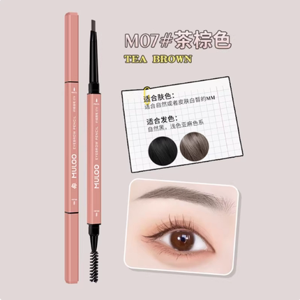3支装 MULOO目录玫瑰小方块双头眉笔防水自然持妆不易晕染野生眉