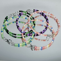 Rice beads memory wire bracelet bracelet ins style girl cute macaron color female best friend birthday gift