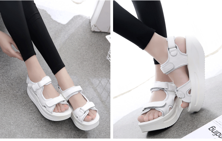 Mùa hè 2019 mới dép đế dày mới nêm nữ thể thao và giải trí Giày đế bệt La Mã phiên bản Hàn Quốc của bánh xốp giày nữ - Sandal giày sandal nữ đi học cấp 2