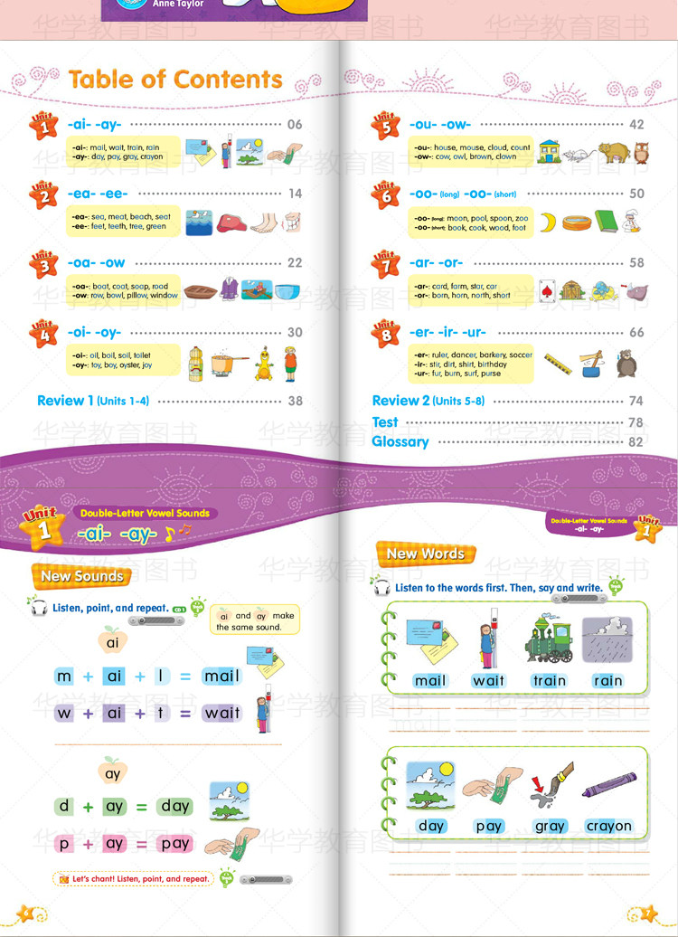 Phonics自然拼读课-美国原版教材  pdf+音频下载 英语教材Sounds great 12345级别小学英文音标字母发音phonics自然拼读1-5级别全套课本练习册儿童启蒙音标语音培训教材外国语
