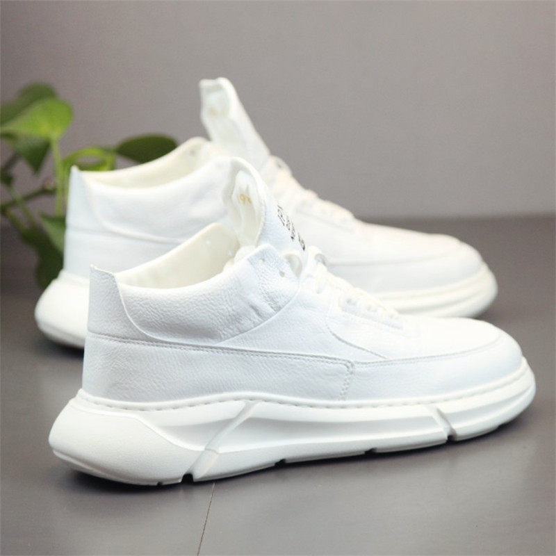 Tide Cards 2022 Fall High Cylinder Shoes Men's Thick Bottom Small White Shoes Sports Casual Shoes Han Prints White Board Shoes Fashion Tide Shoes