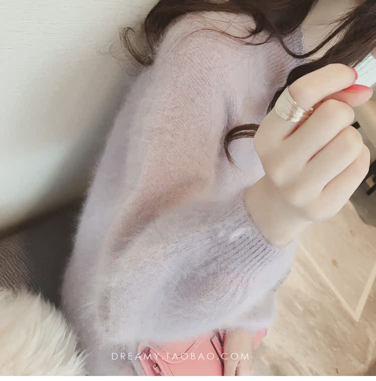 Áo len mùa thu đông 2018 mới trong phần dài của chiếc váy cashmere tay dài cổ chữ V của áo len hippocampus áo khoác cardigan nữ cao cấp
