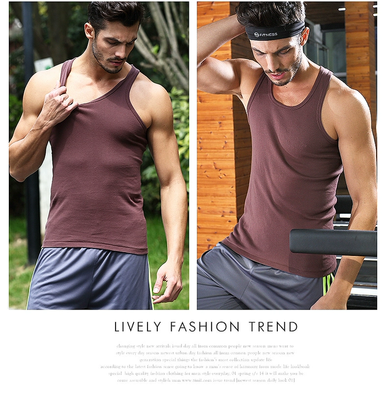 Áo vest nam thể thao mùa hè thể dục thể thao vượt rào Kiểu dáng cotton trẻ trung Phiên bản Hàn Quốc của áo phông không tay áo vest dạ nam