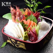 Square sushi bucket Japanese iced sashimi tray cooking box snack box Japanese tableware pine flower sushi Basin
