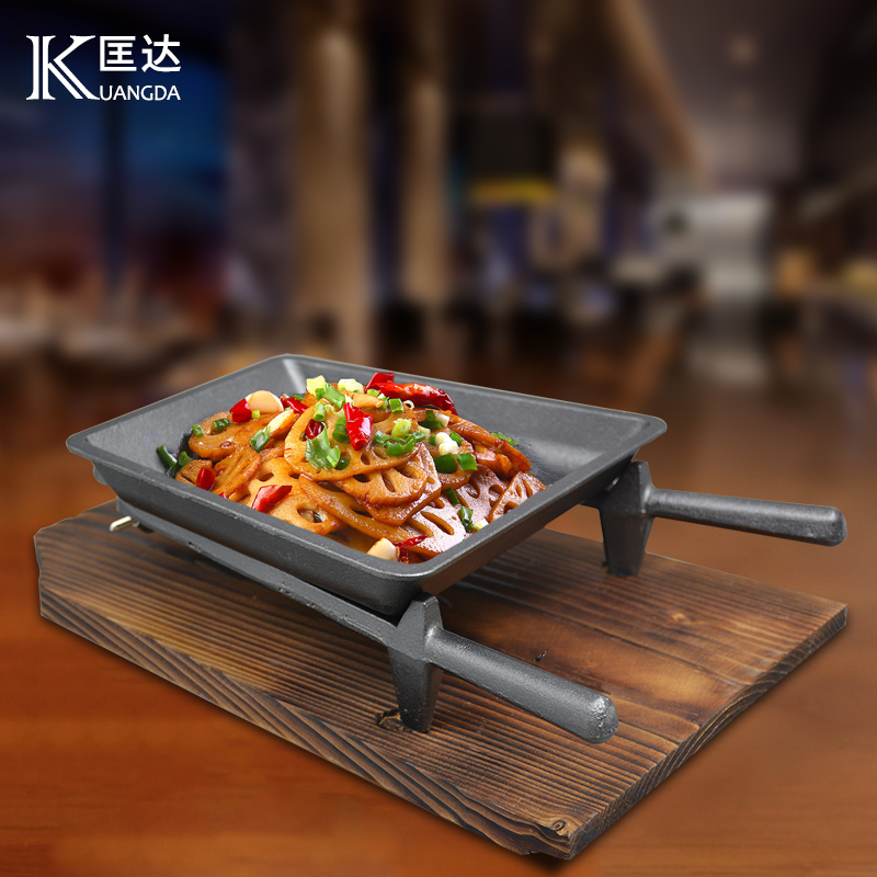 Featured Casual Farm Pan Farm Tray Farmstead Small Fried Pan Iron Plate Pan Iron Shovel Type Iron Plate Burning Trolley Themed Dining Hall Iron Plate Burning
