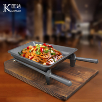 Featured farmhouse small fried plate iron plate iron plate shovel type teppanyaki trolley theme restaurant teppanyaki