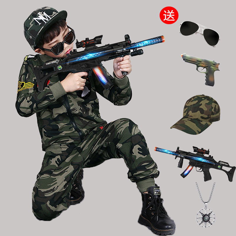 Children's camouflage suit boy special soldier clothes boy uniform pure cotton military training baby handsome wear baby dress