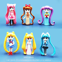 Cute Sailor Moon hand-made doll Q version doll model cake car epoxy micro landscape decoration gift