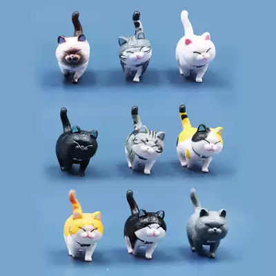Q adorable cute simulation kitten doll model ornaments Cat bells micro landscape car cake decoration ornaments