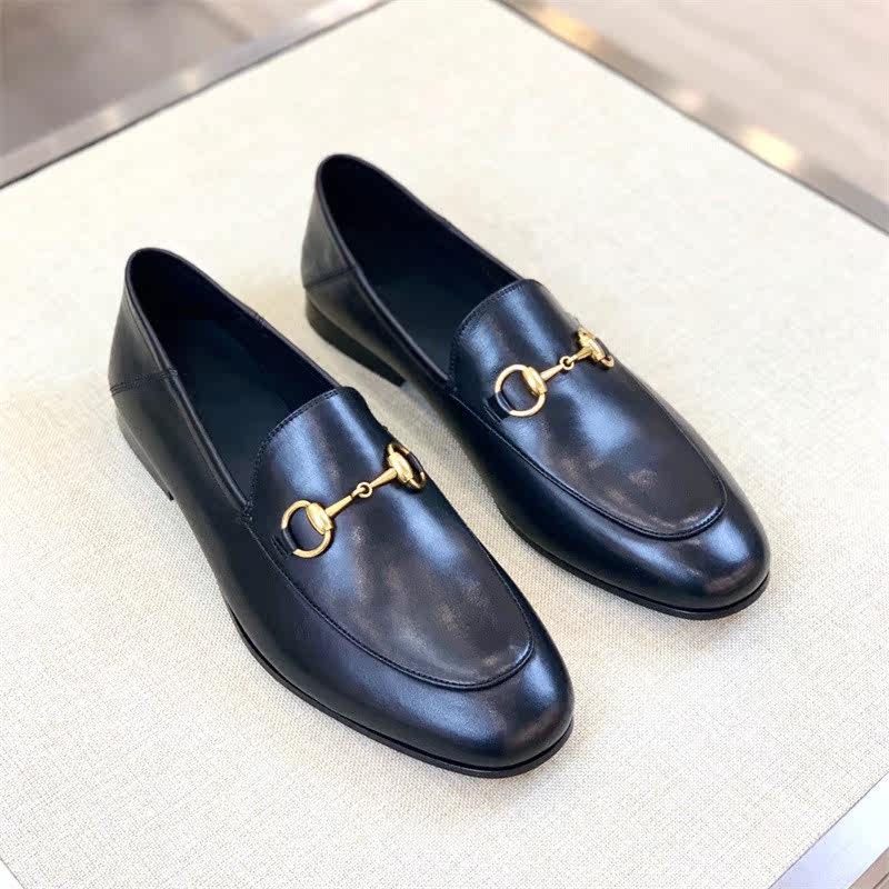 2022 Men's one - foot shoes stepping on heel imported calf skin horse tie and stepping on half - drag casual leather shoes
