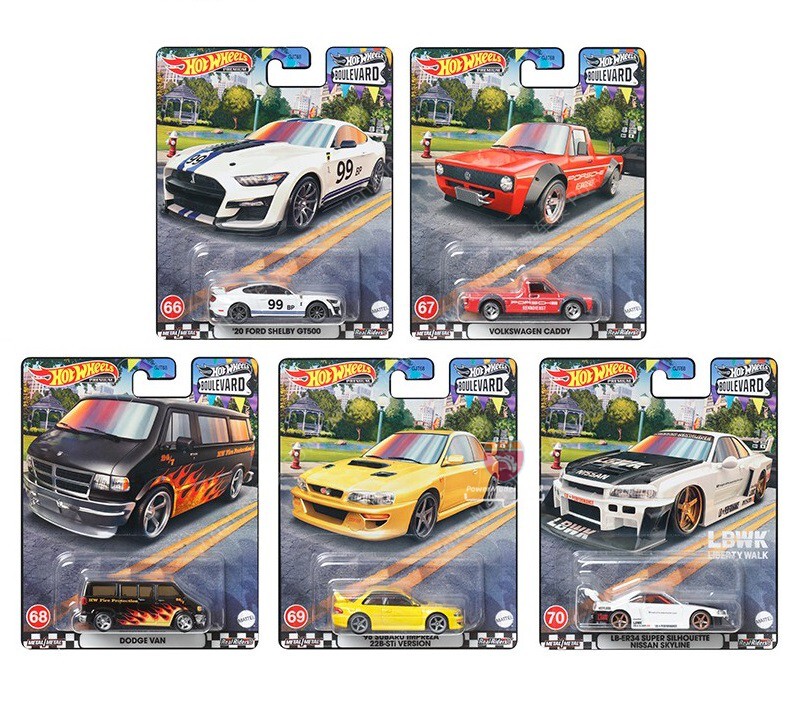 Hotwheels Hot Wheels 1:64 Garden Avenue 14 Volkswagen Nissan Gtr34 Volkswagen Shelby Bass