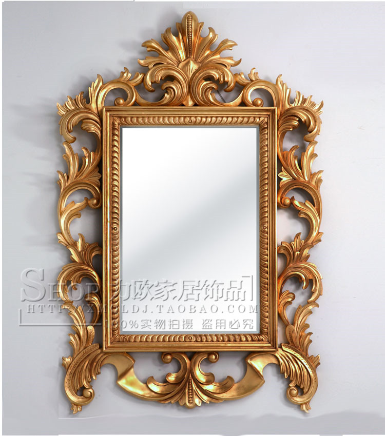 Eurostyle Neoclassical Furniture Rear Modern Villa Custom style Extravagant Engraving Decorative Mirror Hyun Guan Mirror Wall Decoration Wall-mounted