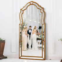 French floor-to-wear mirror Baroque mirror retro full-length mirror classical carved wall-mounted mirror fitting large mirror home
