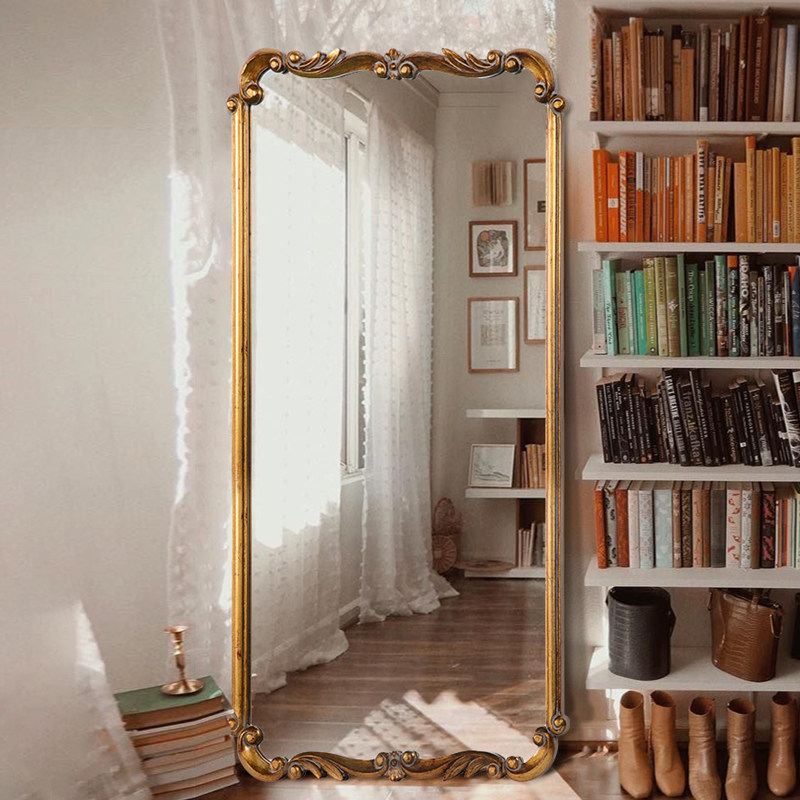 Eurostyle retro full body mirror light lavish hanging mirror Bathroom Mirror Cloiscope Cap Goggles Full Body Mirror Home minimalist Full body mirror