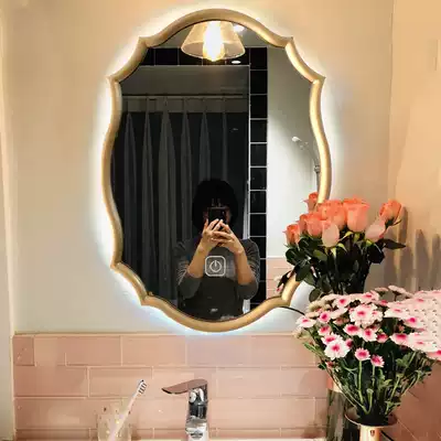 Net celebrity ins wind makeup mirror makeup mirror desktop wall-mounted desktop princess mirror wall-mounted background wall