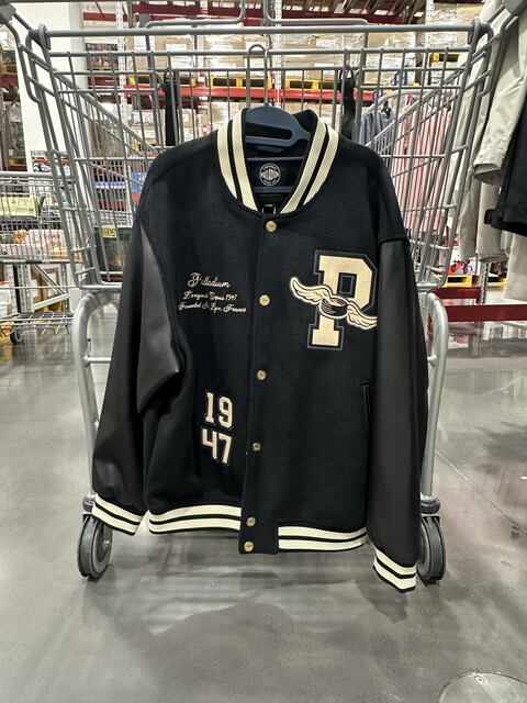 Sam's Domestic Purchasing Agent Palladium Men's Baseball Jacket with Short Plush Lining for Warmth