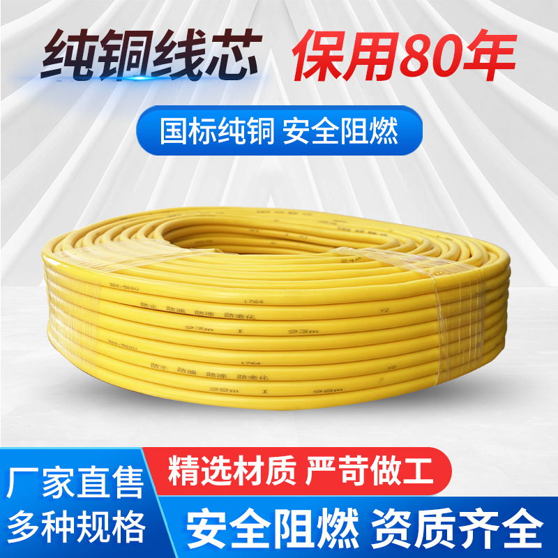 Pure copper core outdoor cable power cord 2 core waterproof antifreeze 1 5 2 5 4 6 square sheath soft wire tendon