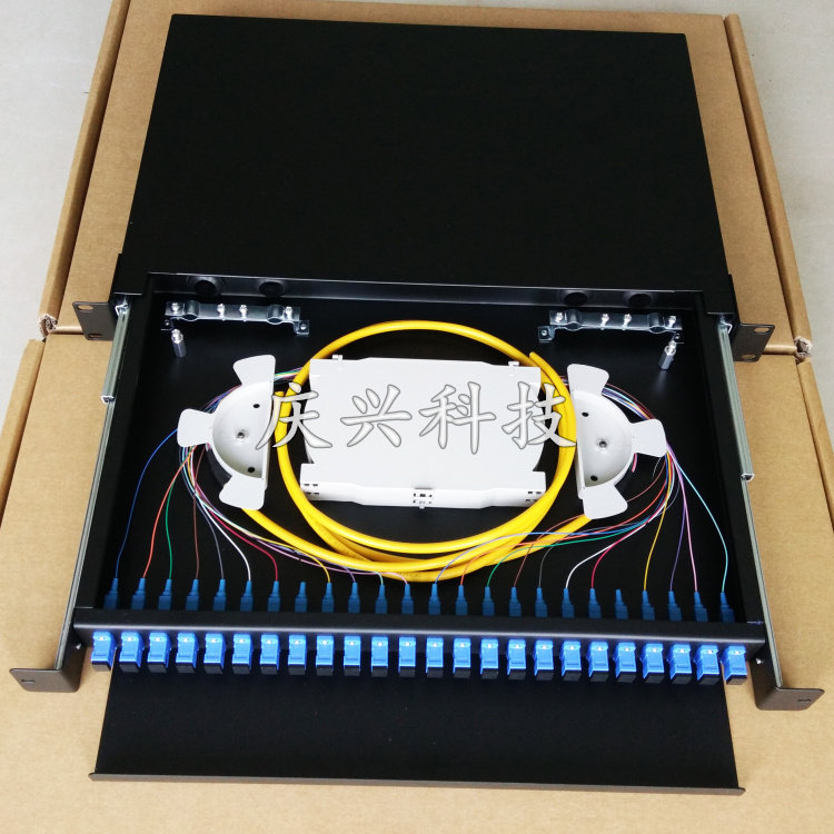 Thickened sc cable terminal box 24-port pull-out rack type 12-core lc fiber distribution frame FC fiber junction box