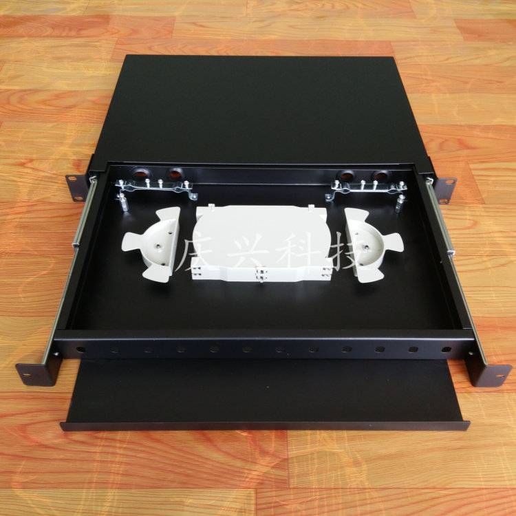 1U rack pull-out 12 core optical cable terminal box 12 mouth optical fiber distribution wire frame 12 mouth FC fiber junction box