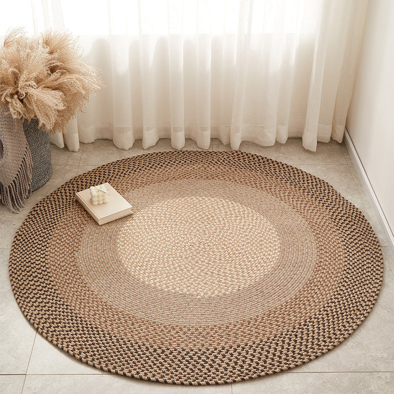 SK Simple pure hand - colored round knitting carpet Nordic in Living Room Sofa Japanese bedroom bedroom bedroom mat