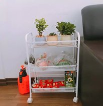 Small cart rack kitchen mobile wheel bedroom bedside storage beauty floor simple hand push storage shelf
