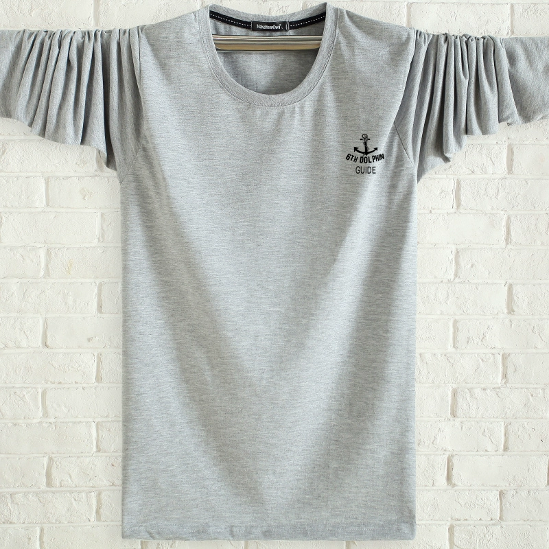 Đặc biệt hàng ngày áo thun nam dài tay thêm cotton lớn cỡ lớn người béo mập cộng với phân bón để tăng áo 6XL đáy