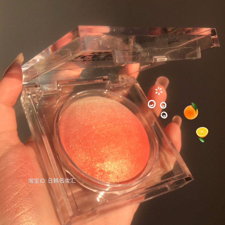 Blush highlight two-in-one Rainbow Sugar Core Gradual Layer Baking Eggs Blush Small Freshener Girl 3 Color Optional