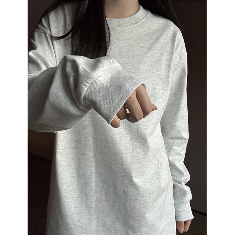 300g Heavyweight Combed Cotton White and Gray Long-Sleeve T-Shirt, Autumn and Winter American Style Small Neckline Regular Shoulder Base Layer Top 300g Heavyweight Combed Cotton White and Gray Long-Sleeve T-Shirt, Autumn and Winter American Style Small Neckline Regular Shoulder Base Layer Top