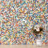 Цветная хрустальная стеклянная мозаичная плитка маленькая кубика крыльца телевизор Фоновая стена ванная комната для ванной комнаты рыба пруд цветочный кровать