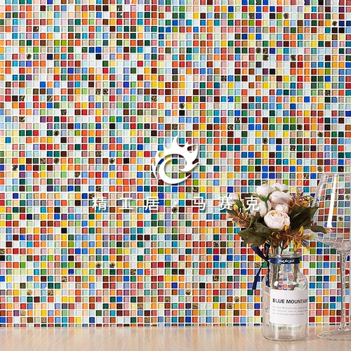 Цветная хрустальная стеклянная мозаичная плитка маленькая кубика крыльца телевизор Фоновая стена ванная комната для ванной комнаты рыба пруд цветочный кровать