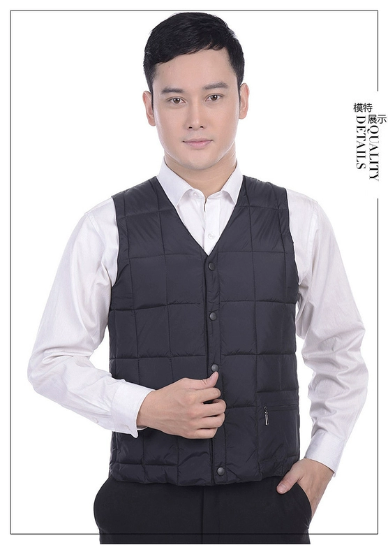 Áo vest nam cotton mùa đông dày vest vai trung niên cổ chữ V lỏng lẻo bên ngoài mặc vest nam vest ấm áp ao ba lo nam