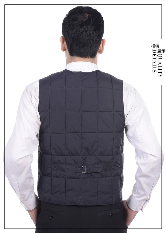 Áo vest cotton mùa thu và mùa đông nam trung niên cotton xuống vai áo vest cotton ấm áp mặc bố dày