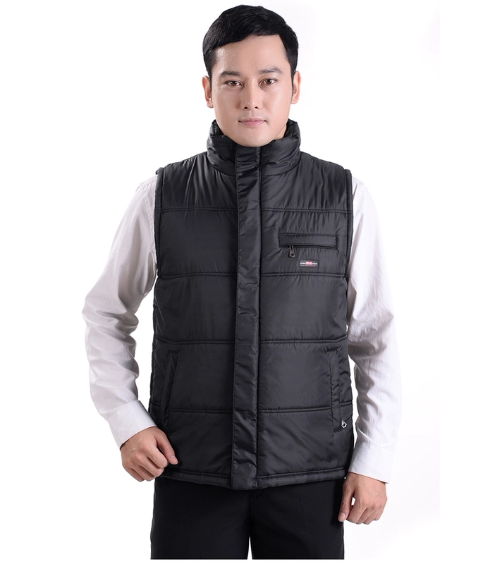 Mùa thu và mùa đông vest nam cotton dày vest ấm áp ở người già mặc vest vest dày áo khoác không tay