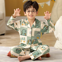 Small dinosaur boys pyjamas spring and autumn thin cotton long sleeve 2022 new boys home suit