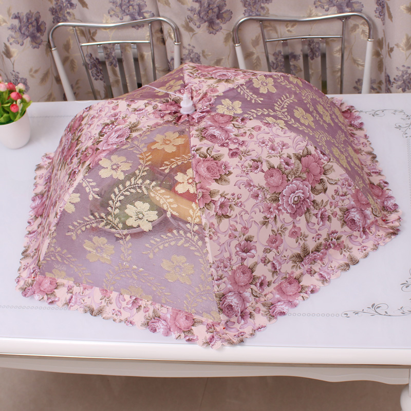 Table cover anti-flie dust cover household leftover can fold round new food cover rectangular shade