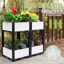 Vegetable artifact family balcony roof outdoor terrace flower potted thickened rectangular extra-large vegetable planting box