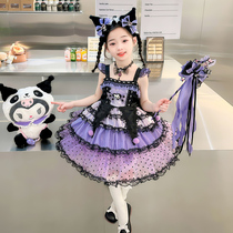 Robe dété pour filles bretelles à la mode pour enfants robe de princesse Lolita costume danniversaire pour filles jupe Kuromi