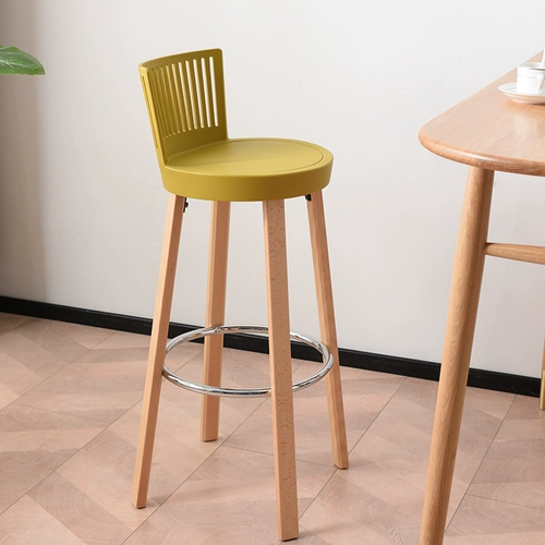 Квадратный варварский стул, сплошной деревянный бар, стул стул стул кофейня Высокий стул. Случай -дизайнерский стул.