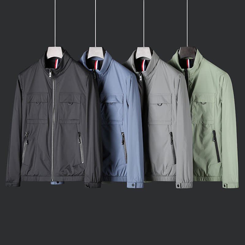 Deficit Clear Cabin Light Lavish Quality Jacket Soft And Fine Imported Fabric Men Sashimi Multipocket Stand-up Collar Jacket