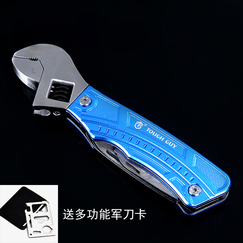 Stainless steel multi-function adjustable wrench Car outdoor multi-purpose maintenance tools combination tools combination screwdriver head