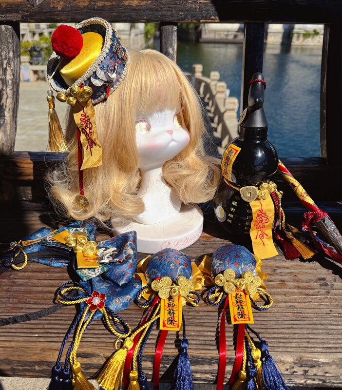 Original Large Flower Handmade Halloween Little Zombie Lolita Hair Accessory, Little Zombie Hair Bun, Zombie Hat, Gourd Lantern Prop