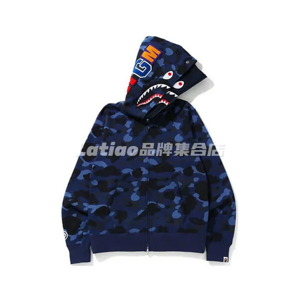 Spot BAPE ABC CAMO SHARK Newjeans в том же стиле 25 новая камуфляжная акула толстовка куртка